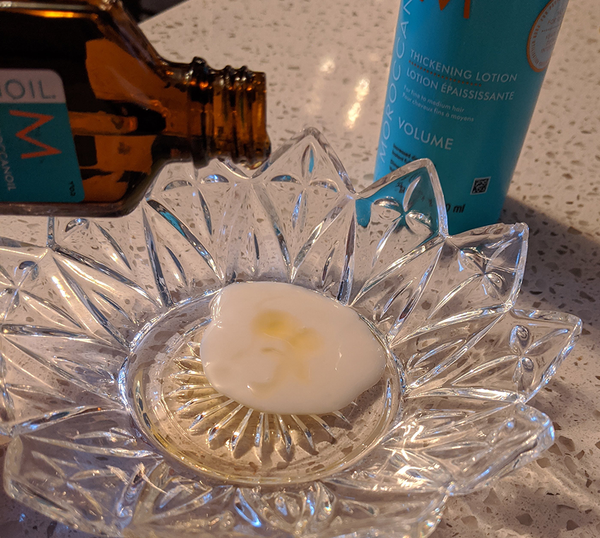 Hair Oil Cocktail with Styling Products