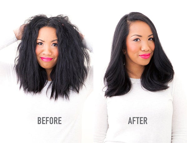 At-home Blowout before after